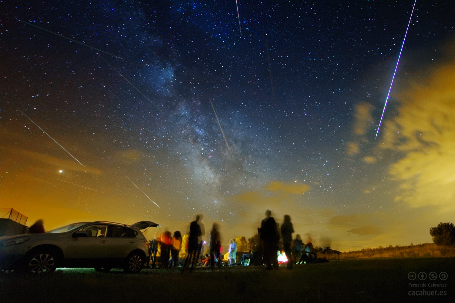 Perseidas durante una actividad de astroturismo